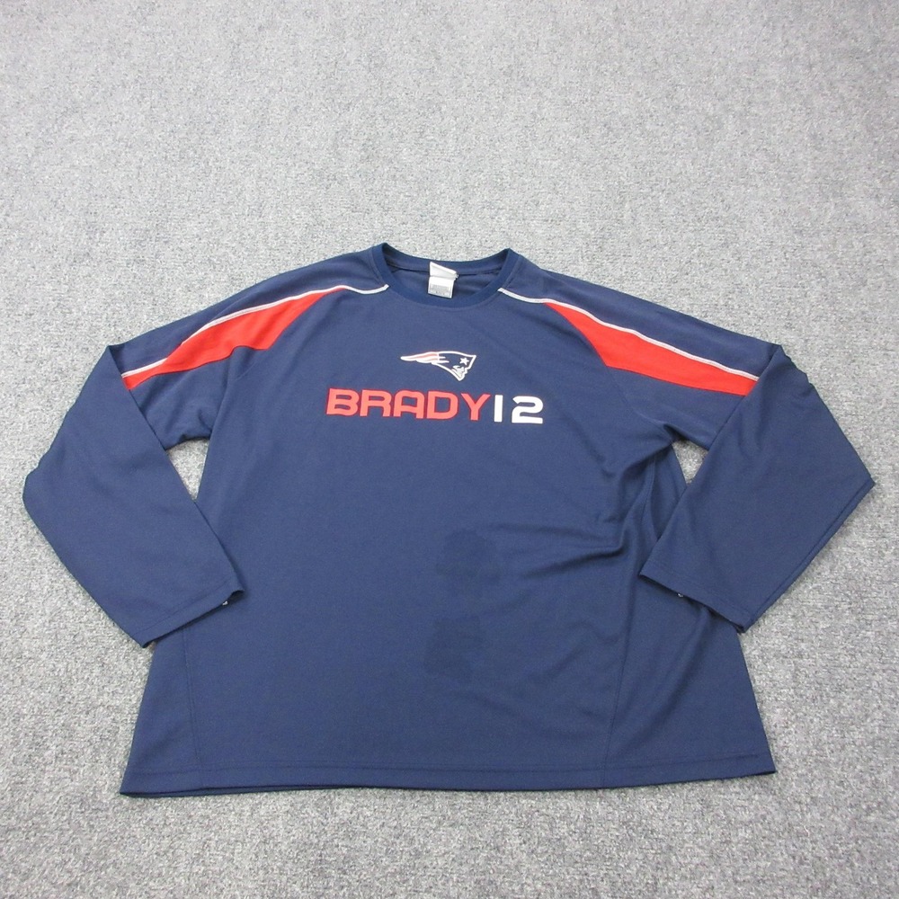 New England Patriots Shirt Mens XL Blue NFL Football Tom Brady 12 Team Apparel